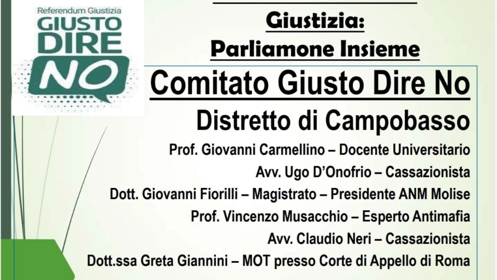 Venafro: Referendum Giustizia, Incontro pubblico per spiegare le ragioni del NO
